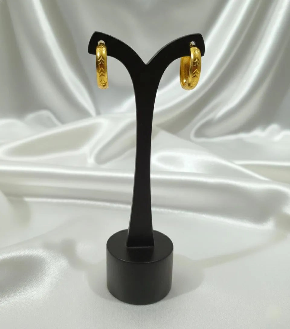 18K Gold Plated Hoop Earrings Set | Pack of 2 for Women