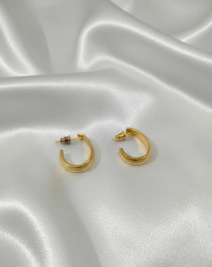 18K Gold Plated Hoop Earrings Set | Pack of 2 for Women